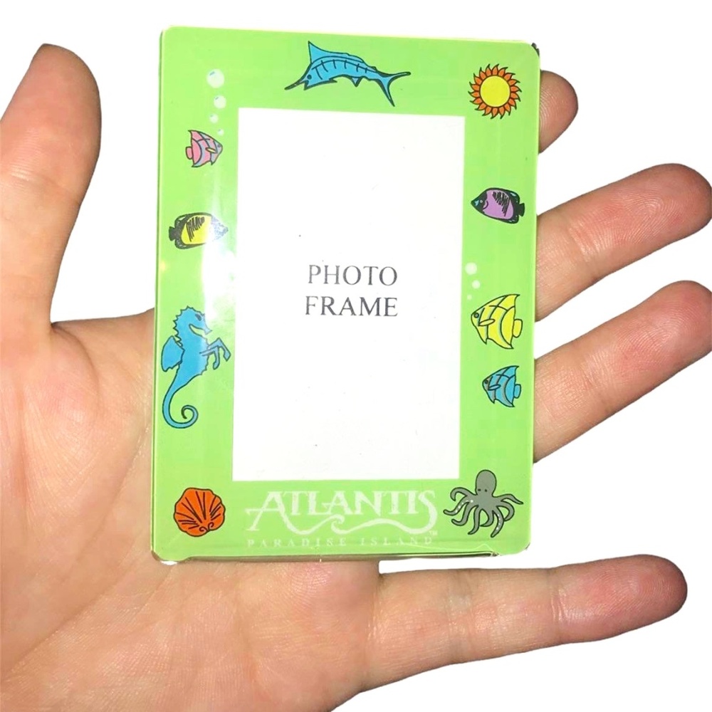 Vintage Atlantis Paradise Island Glass Picture Frame *Rare find*